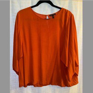 Eileen Fisher Flowy Silk Top Deep Orange X-Large